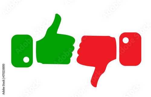 Modern Thumbs Up and Thumbs Down Icons 