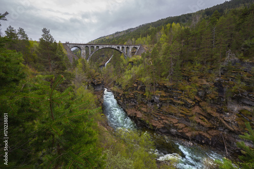 Kylling Bridge (Kylling bru)  - railway bridge in Rauma Municipality in Møre og Romsdal county, Norway. photo
