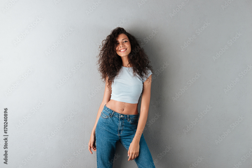 Happy woman posing at camera Happy woman posing at camera
