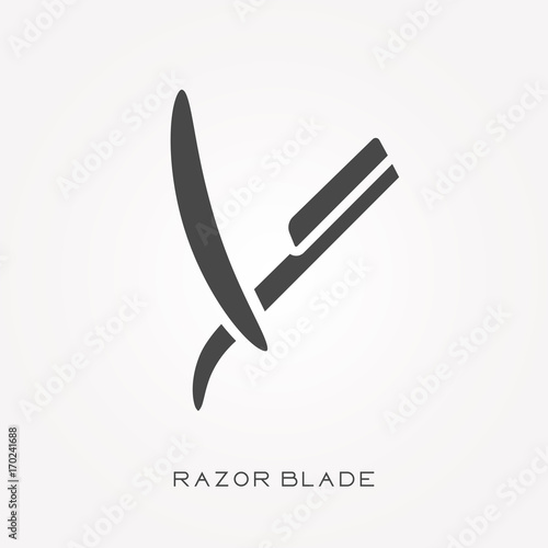 Silhouette icon razor blade