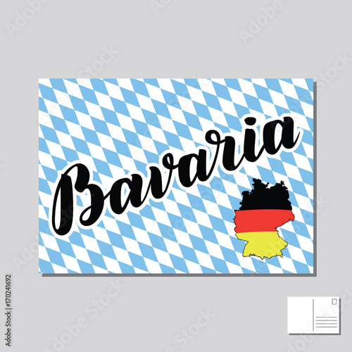 Bavaria hand drawn lettering. Vector lettering illustration. Template for Traditional German Oktoberfest bier festival