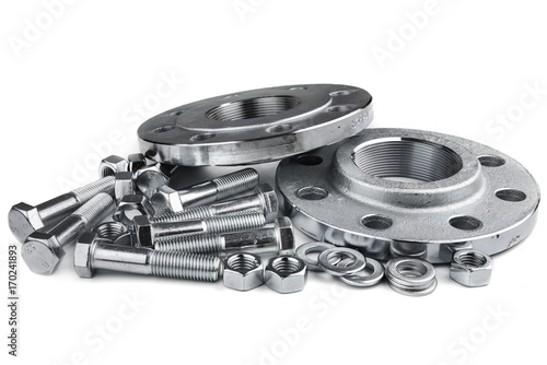 Papier peint Flange screws and nuts
