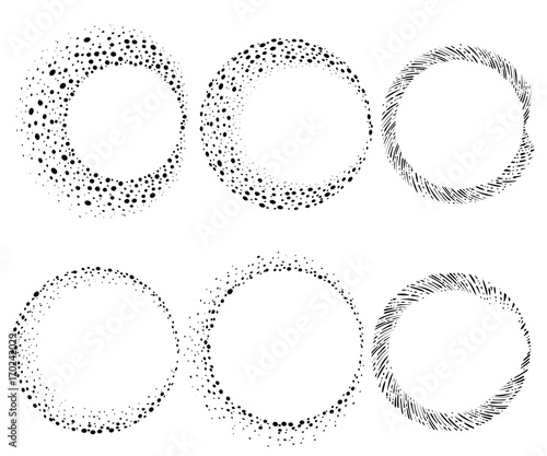 Set of black paint, ink brush strokes, brushes, lines. Dirty artistic design elements.Texture text box set Hand drawn banner, label, frame shapes Black textured design elements. Grungy scratch effect