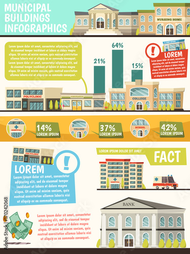 Orthogonal Municipal Buildings Infographics