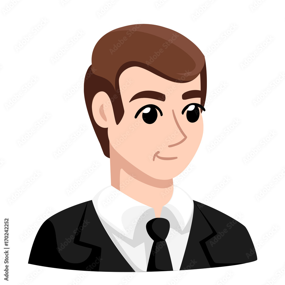 Businessman cartoon character in different poses. Vector illustration Web site page and mobile app design Vector illustration
