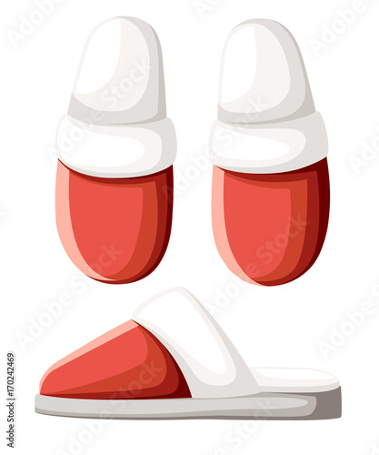 Home slippers icon in cartoon style. Illustration of home slippers icon vector isolated on white background