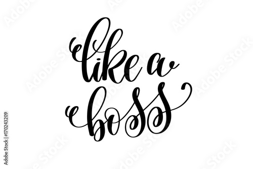 like a boss - hand written lettering positive quote