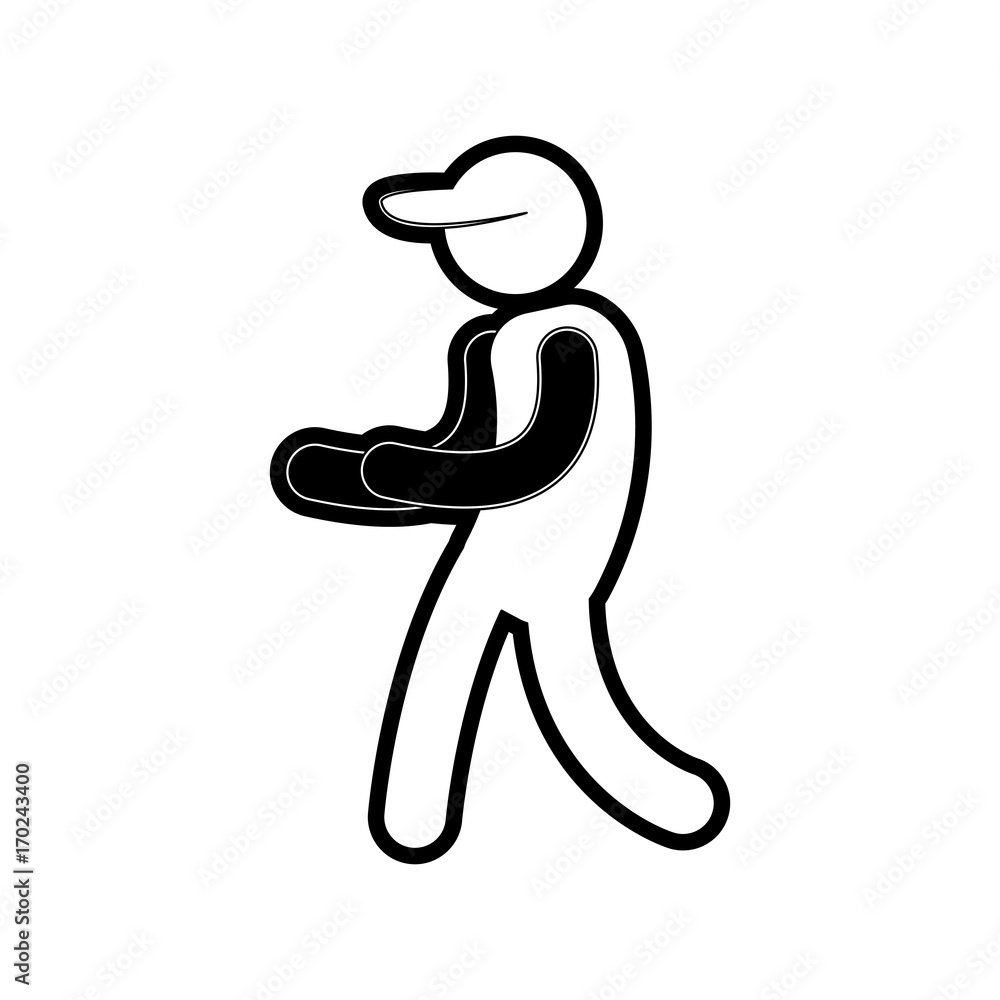 delivery man icon over white background vector illustration delivery man icon over white background vector illustration