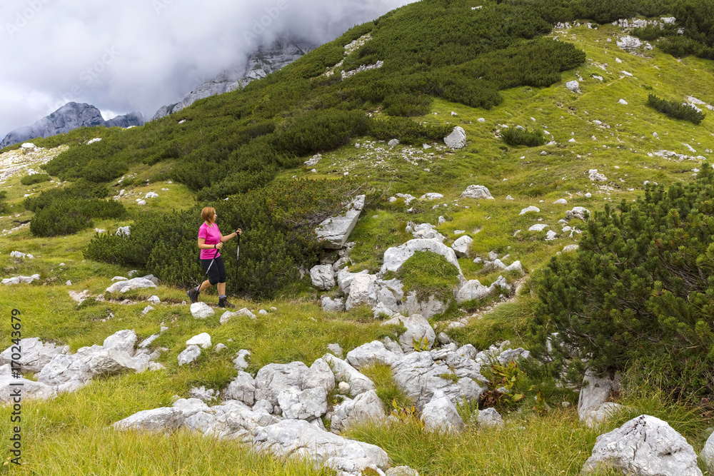 Active lifestyle - healthy lifestyle. Feeling good when walking in nature.