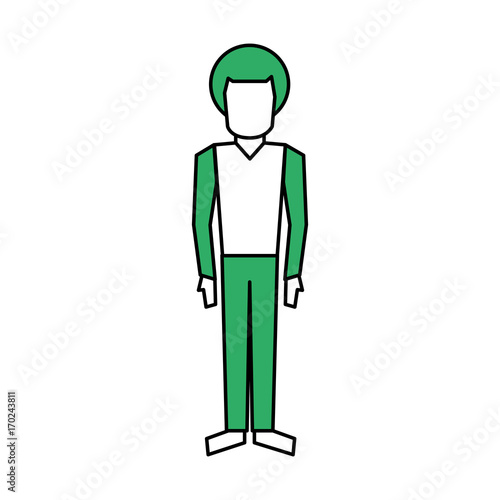 Avatar boy of male person people and human theme Isolated design Vector illustration