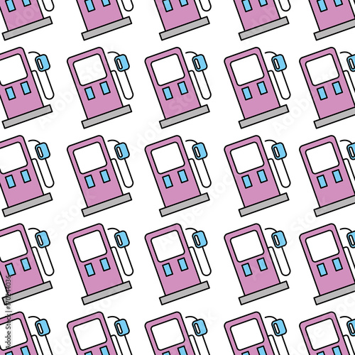 station gas repair service garage seamless pattern design vector illustration