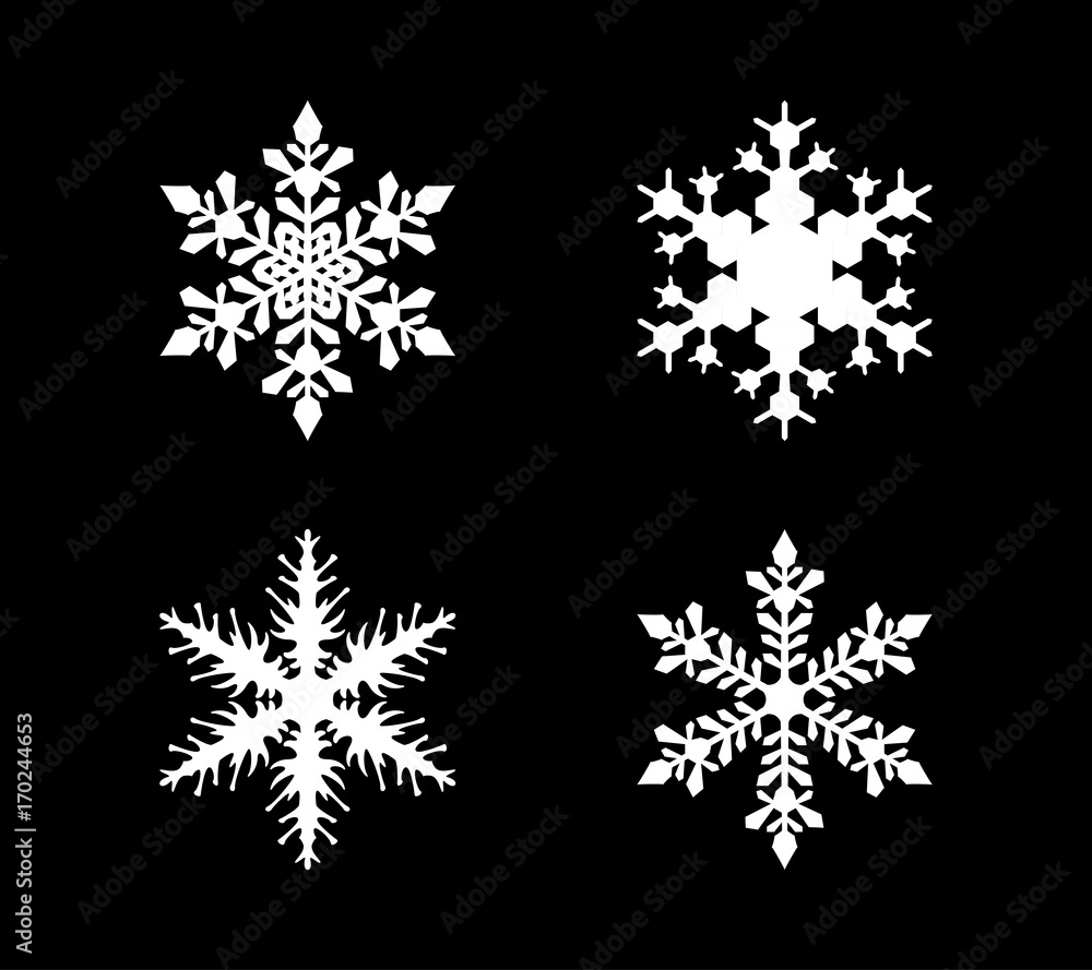 Set of snowflake in modern style, vector Set of snowflake in modern style, vector