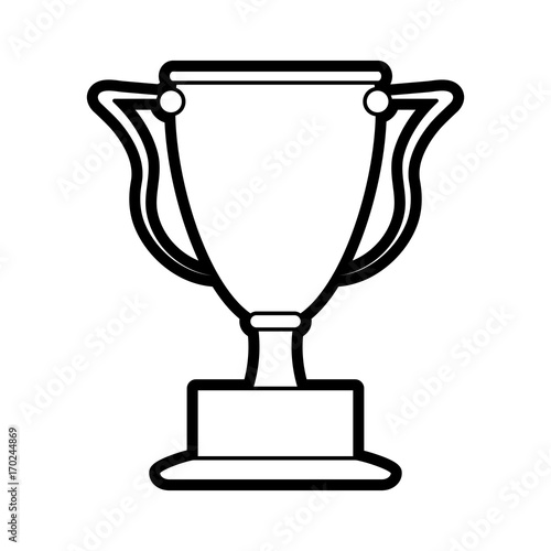 Trophy icon of winner competition success and sport theme Isolated design Vector illustration