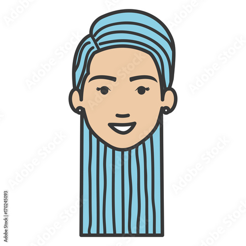 beautiful woman head avatar character vector illustration design