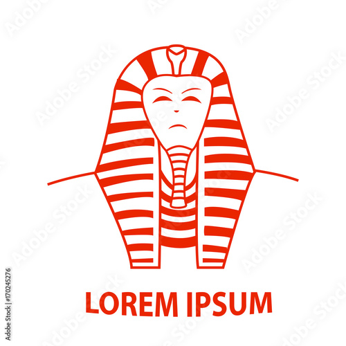 Sphinx and Egypt Pharaoh logo, vector