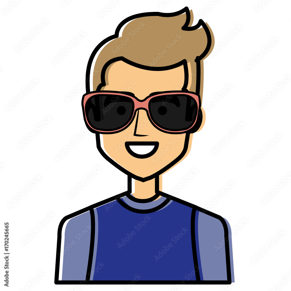 young man avatar with sunglasses character vector illustration design young man avatar with sunglasses character vector illustration design