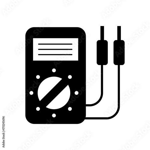 car battery tester appliance measure power vector illustration