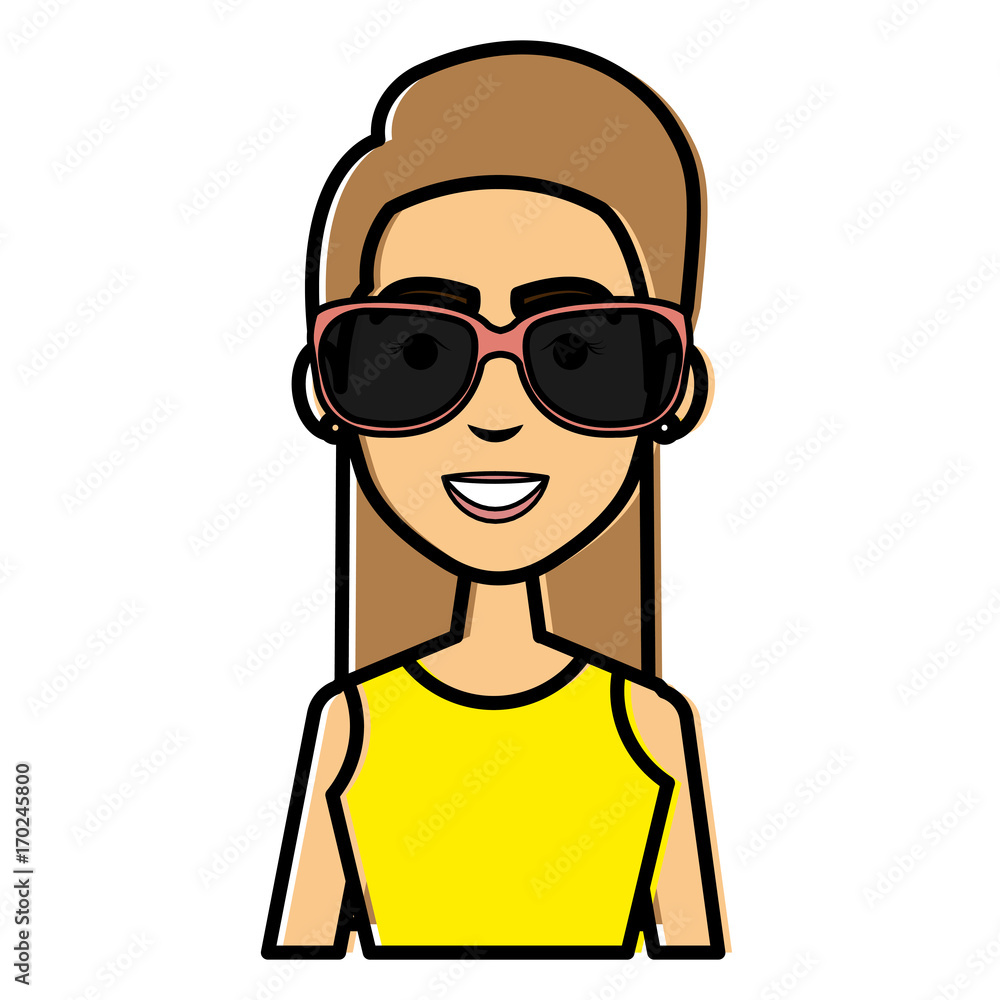 beautiful woman with sunglasses avatar character vector illustration design beautiful woman with sunglasses avatar character vector illustration design