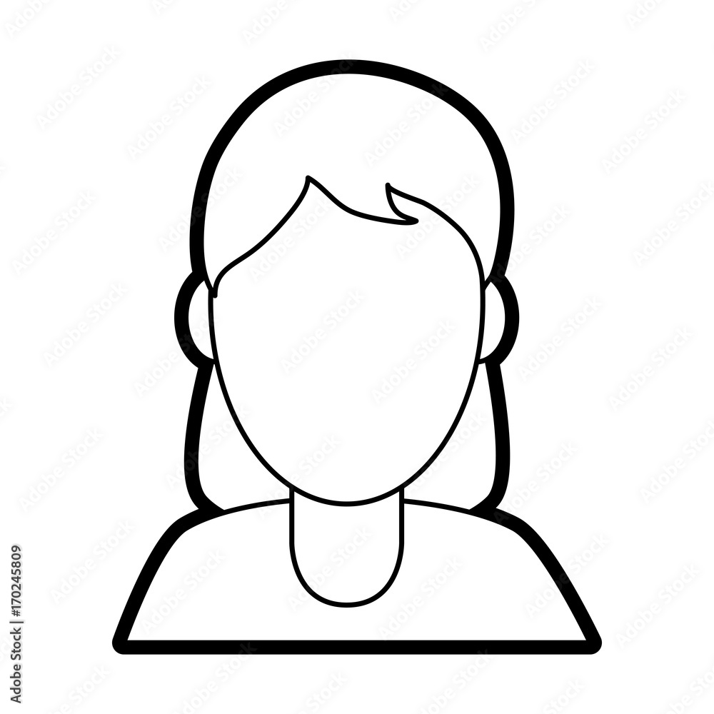 Avatar woman of girl female person people and human theme Isolated design Vector illustration Avatar woman of girl female person people and human theme Isolated design Vector illustration