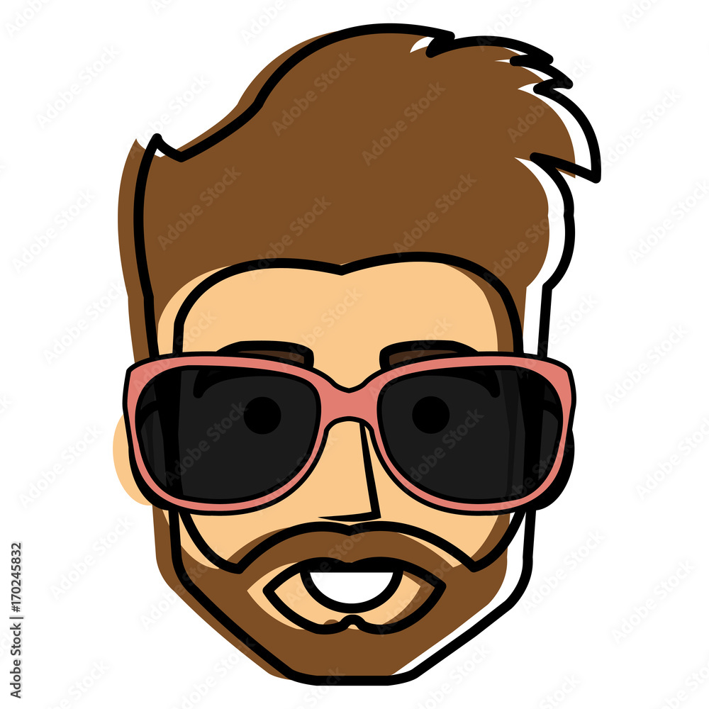 young man head with sunglasses avatar character vector illustration design young man head with sunglasses avatar character vector illustration design