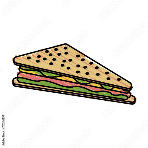 Sandwich of fast food urban and menu theme Isolated design Vector illustration