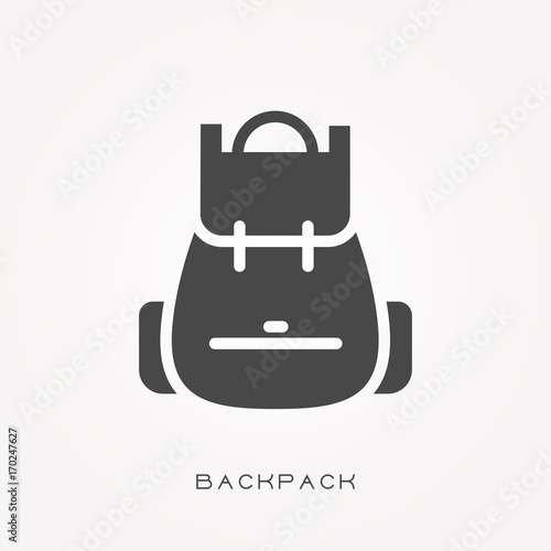 Silhouette icon backpack