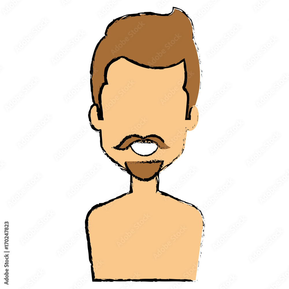 young man shirtless avatar character vector illustration design young man shirtless avatar character vector illustration design