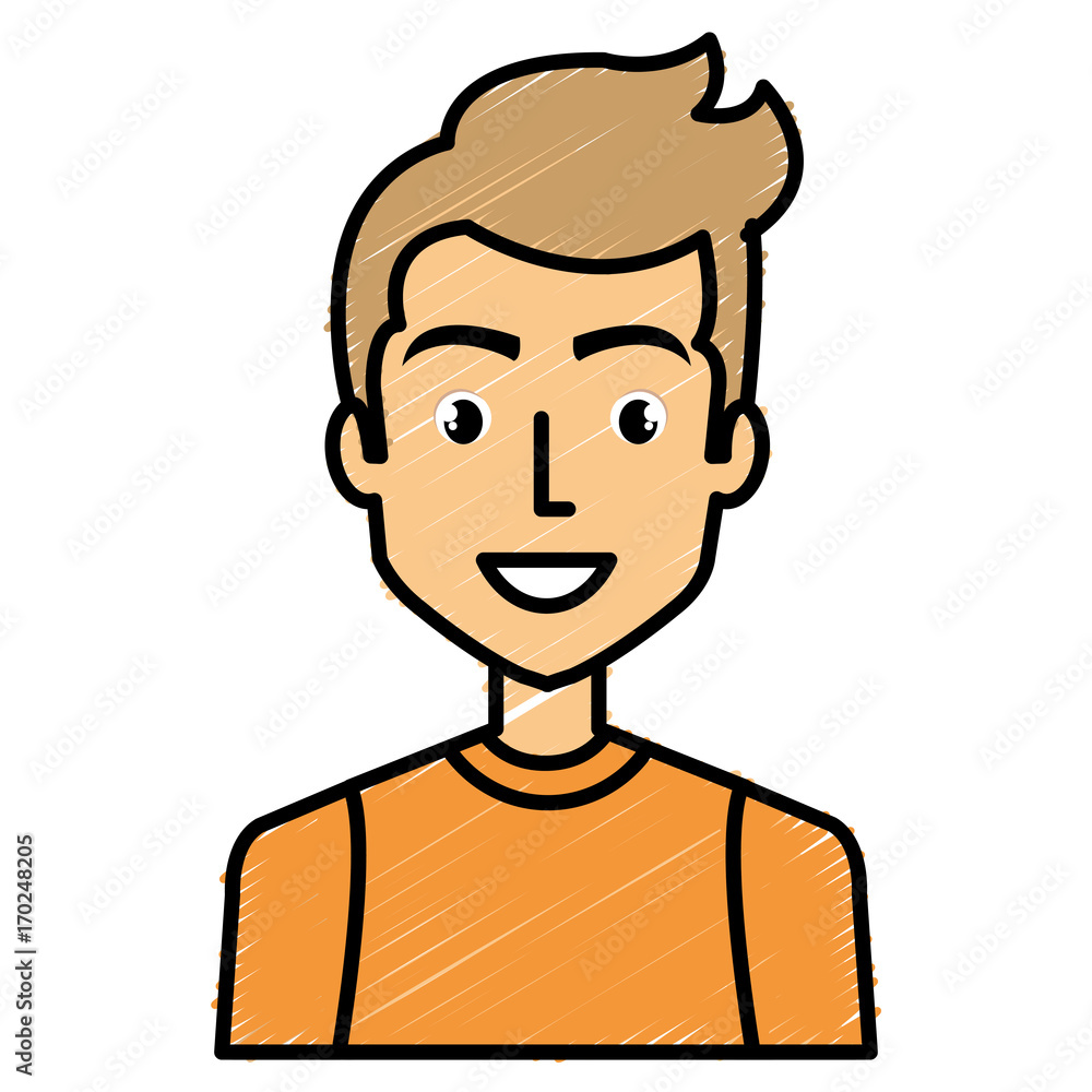 young man avatar character vector illustration design