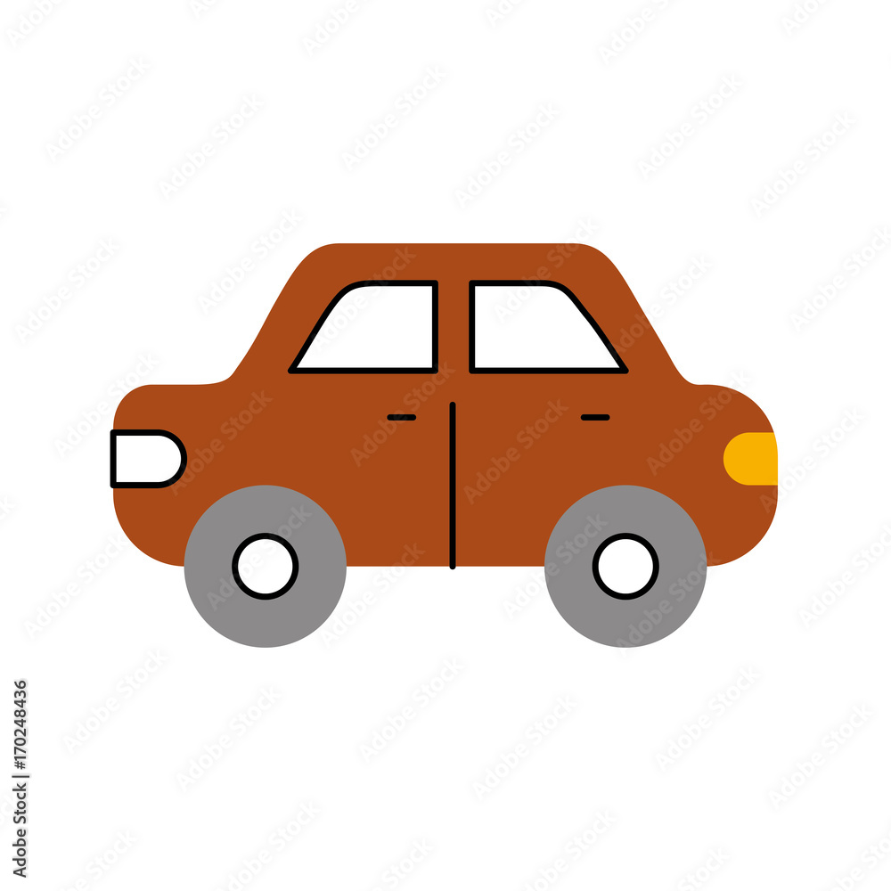 car side view automobile motor vehicle vector illustration