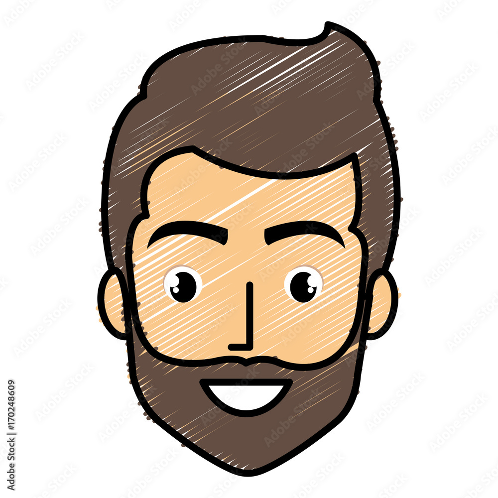 young man head with beard avatar character vector illustration design young man head with beard avatar character vector illustration design