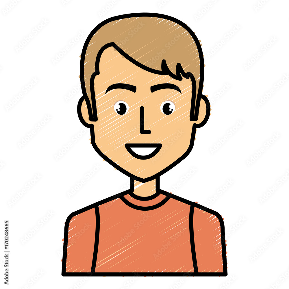 young man avatar character vector illustration design