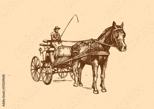 Vector illustration of open carriage.