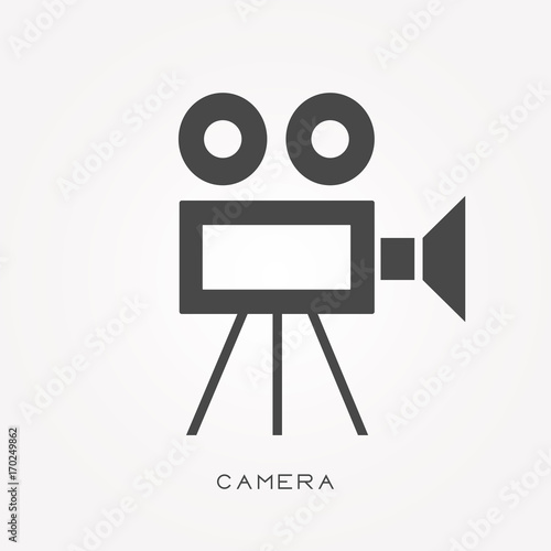 Silhouette video camera icon