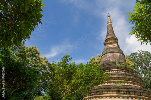 pagoda Thailand and blue sky .