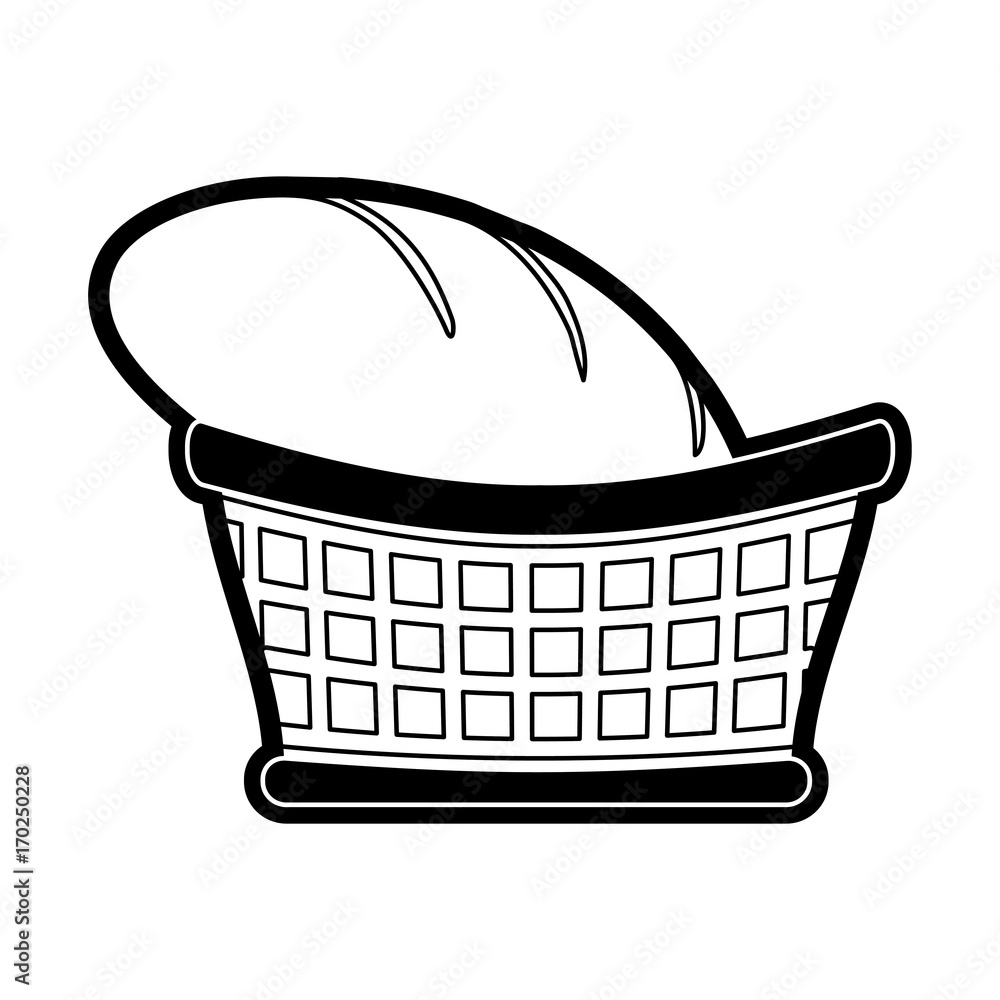 basket with bread icon over white background vector illustration basket with bread icon over white background vector illustration