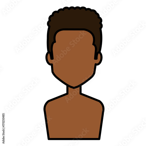 young man shirtless avatar character vector illustration design