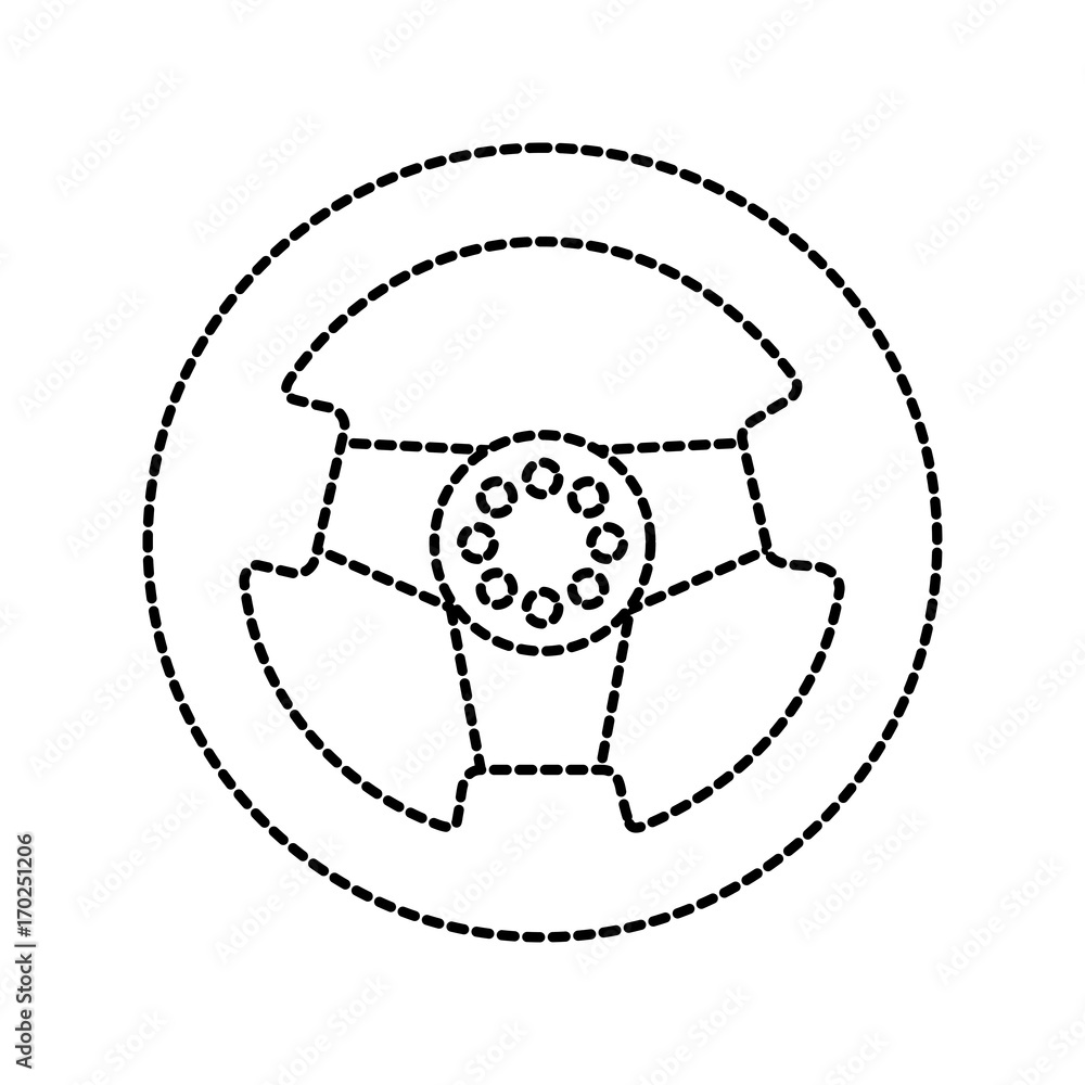 Obraz premium car steering wheel function part vehicle icon vector illustration