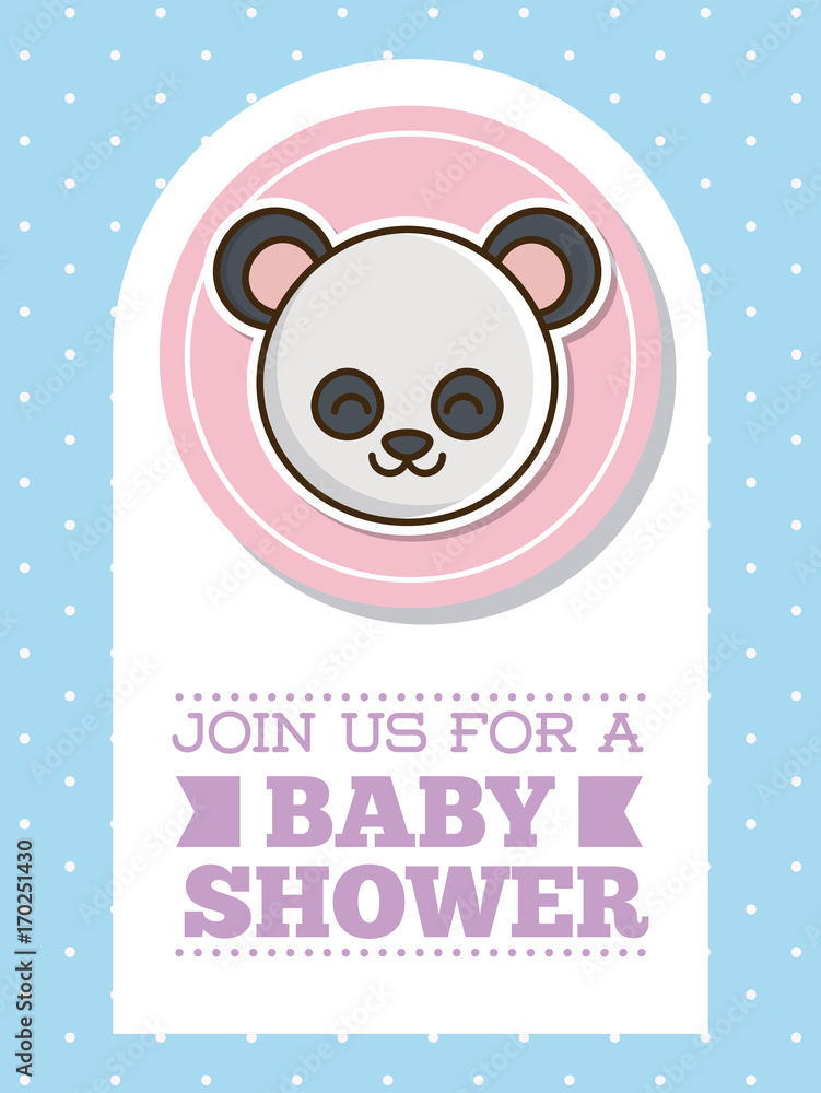 custom made wallpaper toronto digitalbaby shower card with cute panda bear icon over blue background colorful design vector illustration