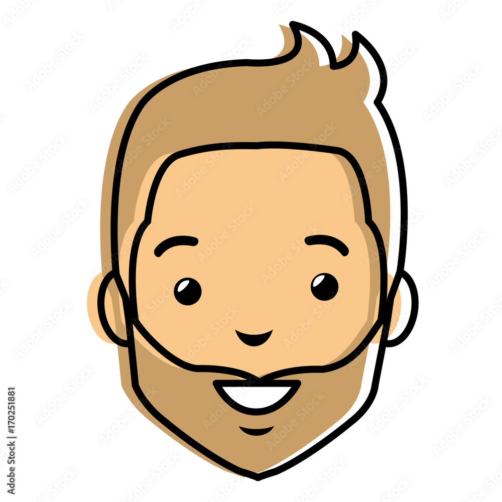 young man head with beard avatar character vector illustration design young man head with beard avatar character vector illustration design