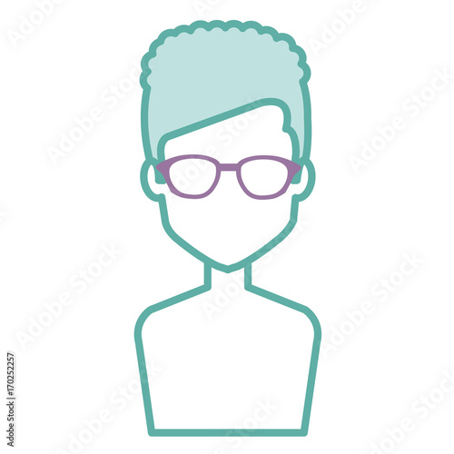 young man shirtless avatar character vector illustration design