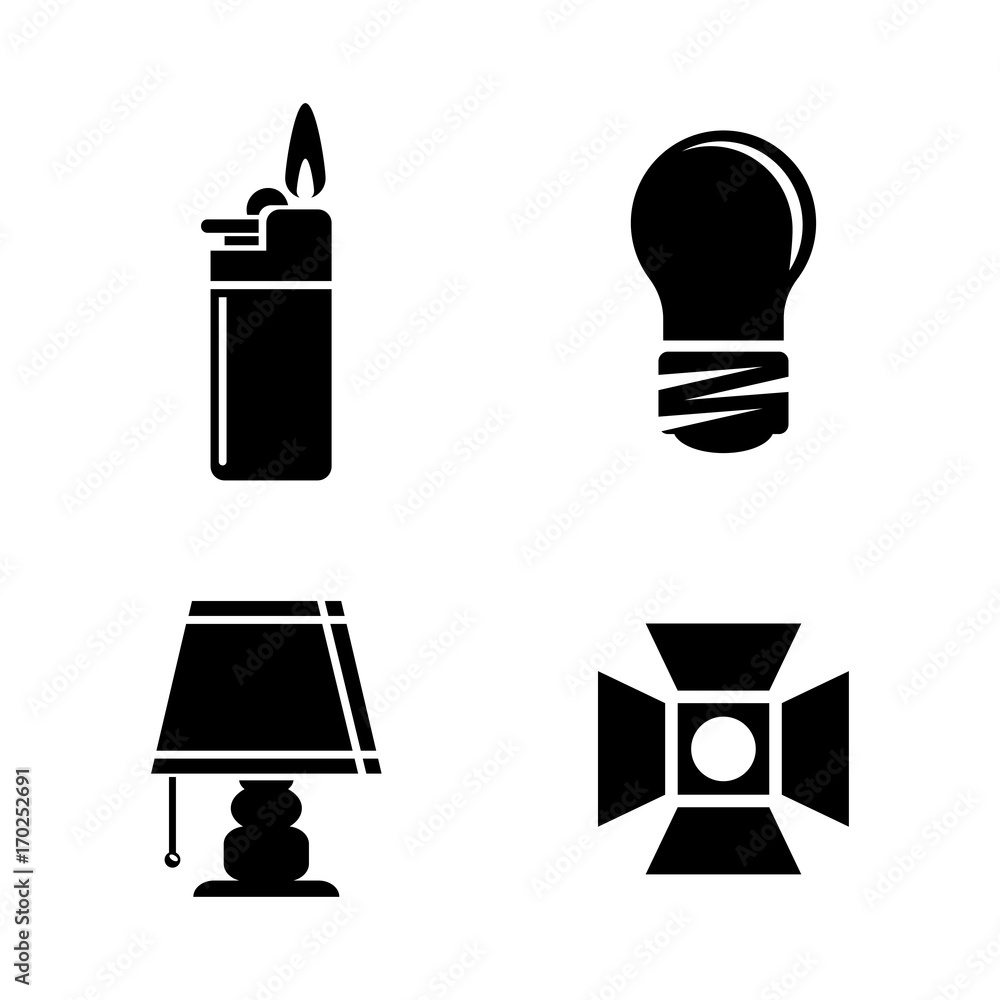 Light Source. Simple Related Vector Icons Set for Video, Mobile Apps, Web Sites, Print Projects and Your Design. Black Flat Illustration on White Background. Light Source. Simple Related Vector Icons Set for Video, Mobile Apps, Web Sites, Print Projects and Your Design. Black Flat Illustration on White Background.