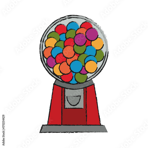 Candy machine of sweet sugar and dessert theme Isolated design Vector illustration