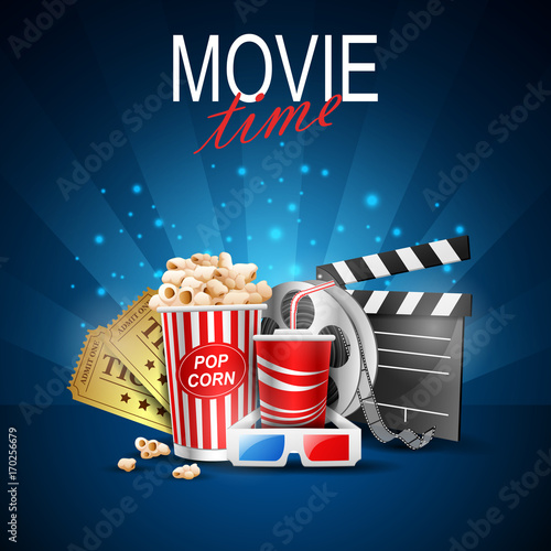 movie design above background blue.vector illustration