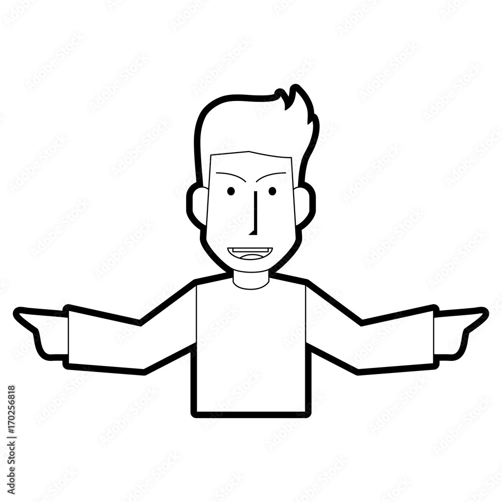 Man cartoon of male avatar person people and human theme Isolated design Vector illustration