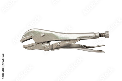 Locking Pliers,isolated on white background with clipping path.