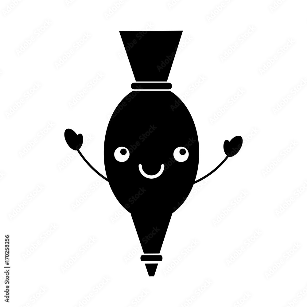kawaii icing bag cartoon kitchen image vector illustration