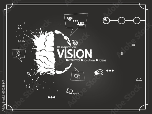 Vision creative brain vector illustration