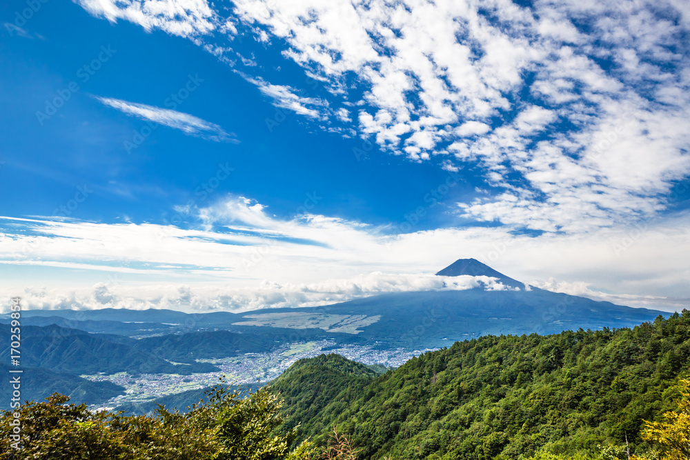 三つ峠から見る富士山