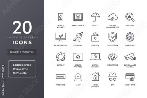 Security Line Icons