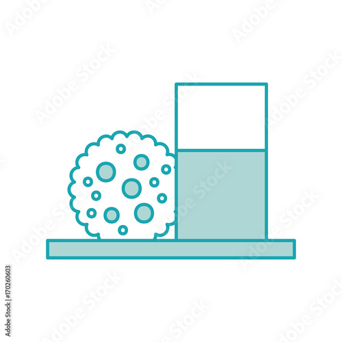glass milk and cookie snack food image vector illustration